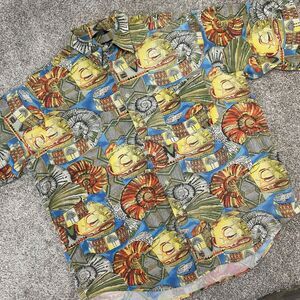 Vintage Nautica AOP Tribal Print Half Sleeve Shirt‎ Men Size Large Cotton (663)